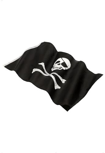 Smiffy's Smiffys Bandera pirata 152x91cm / 5inx3in, Negra, con gran dibujo de calavera Halloween