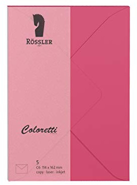 Rössler 220705554 - Coloretti Briefumschläge, 80 g/m², DIN C6, pink, 5 Stück