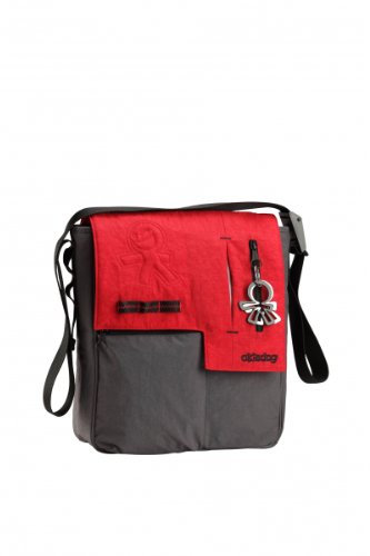Okiedog Wickeltasche Loft Paige - rot/grau