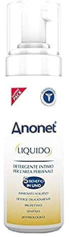 Anonet Detergente Intimo Delicato 5 Benefici in 1, per Zona Perianale: Sollievo Immediato, Delicato, Lenitivo ed Emolliente, Protettivo, Utilizzo Sicuro in Gravidanza (1 Confezione da 150ml)