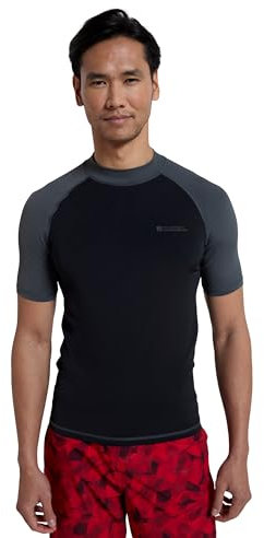 Mountain Warehouse Mens UV Rash Vest - UPF50+ UV Protection Rash Guard, Lightweight, Quick Drying Rash Top, Stretch Fabric, Flat Seams - for Swimming & Under A Wetsuit, Dark Grey, M