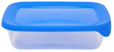 Curver 00553-139-01 Rechteckige Frischhaltedose Fresh und Go, 0,5 L, transparent/blau