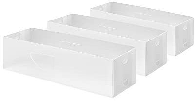 Compactor Optimo Set 3 Organizzatore, Medium, 30 x 10,5 x 8 cm, Plastica, Bianco Traslucido