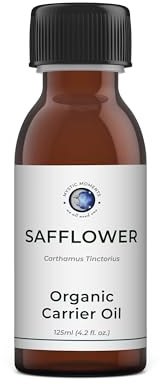 Mystic Moments | Organic Safflower Carrier Oil | 250ml | Cold pressed Carthamus tinctorius oil offers a light, smooth carrier oil for skincare, hair care and massage blends.