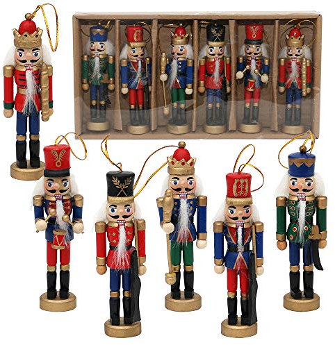 Dekohelden24 Baumbehang Nussknacker als 6er Set, ca. 13 cm groß