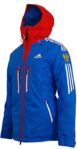 adidas Damen Coach Ski Jacke Russia (blau-rot, 34)