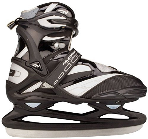Nijdam Erwachsene Eishockeyschlittschuhe Pro-Line, schwarz Silber, 48