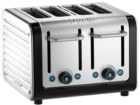 Dualit Architect 4 Slot Black Body with White Panel Toaster