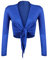 Glamexx24 Damen elegante Bolero Jäckchen Langarm Achselzucken Strickjacke BL0001, Blau, Gr.- S/M