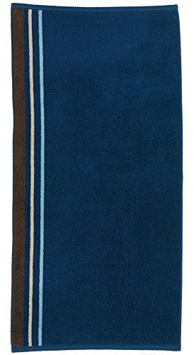 Kela Handtuch Montana 50x100cm aus Baumwolle in blau/braun/beige gestreift, 100 x 50 x 0.8 cm