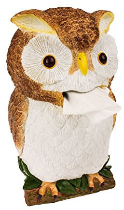 Rotary Hero Eule Taschentuchbox Taschentuchspender Kosmetiktücherbox - Für Küche Badezimmer Schlafzimmer - Rechteckig - 17.5x15x31 cm