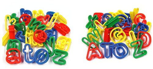 Plastic Uppercase & Lowercase Alphabet Letters Dough Cutters for Kids Baking Set of 52 by BCreative ®