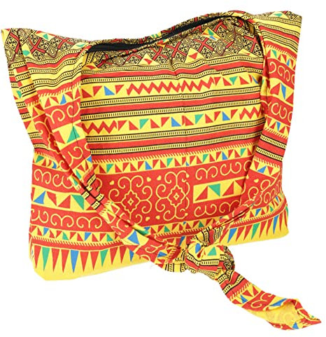 GURU SHOP Sadhu Bag, Boho Schulterbeutel, Hippie Tasche - Gelb/orange, Unisex - Erwachsene, 32x44x25 cm