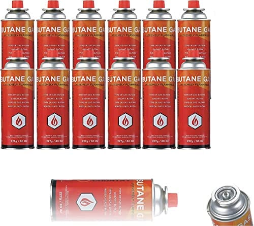 Pilot Imports BUTANE GAS BOTTLES CANISTERS FOR COOKER HEATER BBQ (Pack of 12)