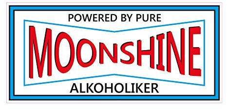 1 x Aufkleber Moonshine Powered By Pure Alkoholiker Lustig Party Alkohol Sticker