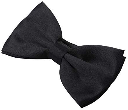 Herren-Fliege für Hochzeit, Party, einfarbig, verstellbare Smoking-Fliege, edle Seide, vorgebunden, formelle Fliegen Gr. onesize, Schwarz