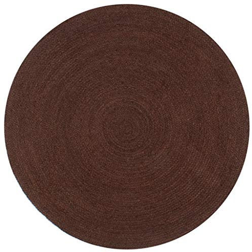 vidaXL Teppich Handgefertigt Kurzflor Natürlich Wohnzimmerteppich Juteteppich Handwebteppich Läufer Schlafzimmer Flur Geflochtene Jute Rund 120cm Braun