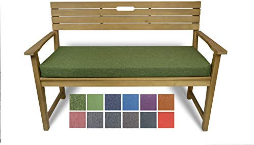 Rollmayer Bankkissen Bankauflage Sitzkissen Bankpolster Auflage für Bänke in Haus und Garten Kollektion Melange, 1 Stück (Grün 333, 140x50x8cm)