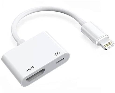 Adaptateur Lightning vers HDMI numérique AV - Câble convertisseur Audio vidéo AV 1080p - Connecteur de synchronisation HDMI Compatible avec iPhone 14 13 12 11 XR XS Max X 8 7 6 vers TV HD Moniteur