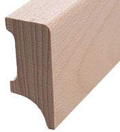 Ross Battiscopa in legno massiccio, 45 x 20 mm, laccato bianco, 30 metri