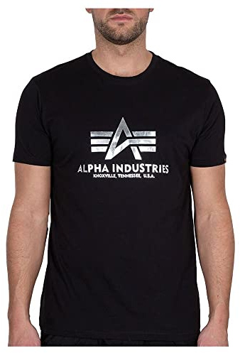 ALPHA INDUSTRIES Men's Basic T-Shirt Foil Print Short Sleeve T-Shirt