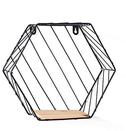 Z-LIANG Moderne Tisch Vase Hexagon Metallblumen-Blumentopf Tray Cube Pergola Garten Bepflanzung Blume Home Decoration (Color : Twill Black L)
