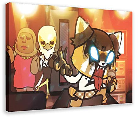 Anime Aggretsuko 1 Leinwand-Poster, Wandkunst, Dekor, Bild, Gemälde für Wohnzimmer, Schlafzimmer, Dekoration, Rahmen: 60 x 90 cm