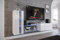 Furnitech Wohnwand Wohnzimmer, Möbel mit LED RGB - 16 Farben, Hängend Modern, Schrankwand mit Regale und TV Schrank (Future 45N-HG-W2-1A)