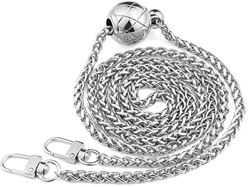 Diealles Shine Taschenkette Silber, 120CM Trageriemen Kette, Verstellbar Kettenriemen für Damen Taschen, Taschenhenkel Kette Silber für Handtaschen Umhängetasche