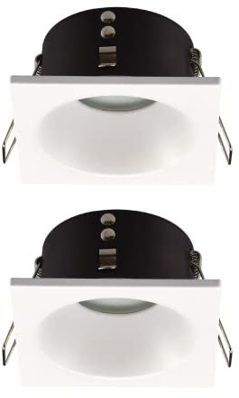 wonderlamp Einbauleuchte für Badezimmer und Außenbereich, quadratisch, IP 65, weiß, innen/außen