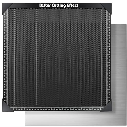 Ortur Wabentisch, Arbeitstisch für Laser Graviermaschine, 400 x 400 x 22 mm Wabenplatte Mit Aluminiumplatte,Mit Skala, für CO2 und Diodenlaser-Graviermaschine