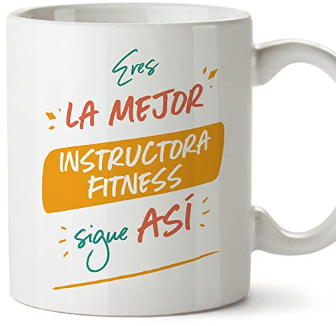 MUGFFINS Tazas para INSTRUCTORA FITNESS mujer - En Español - Eres el mejor sigue así! - 11 oz / 330 ml - Regalo original y divertido