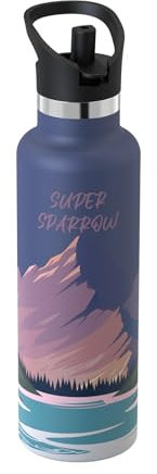 Super Sparrow Gourde Isotherme - 18/10 Ultra Léger Bouteille Isotherme - 750ml - Gourde INOX Bouche Standard - Gourde Enfant sans BPA, pour Sport, Voyages, L'école, Bureau, Maison