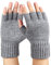 Bencailor Fingerlose Handschuhe Herren Winter Warme Halbfinger mit Weichem Strick Fleece Thermo (Grau)