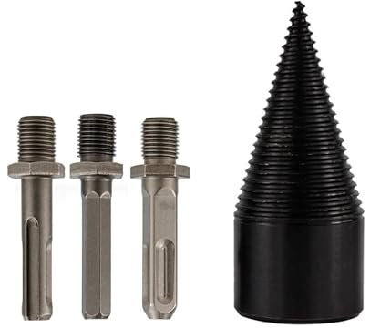 42mm Holzspalter Bohrer, Holzspalter Schraube Kegel, Spaltholzkegel Holzspalterbohre, Kegelspalte, Holzspalter Schraube Kegel, Brennholzspalter Bohrer, Spiralbohrer für den Haushalt Brennholz