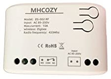 MHCOZY 1 Kanal 85-250V ZigBee Smart Relay Schalter, einstellbarer Selflock- und Momentan-Arbeitsmodus, funktioniert mit SmartThings, Alexa und Google Home (ZigBee Hub erforderlich)