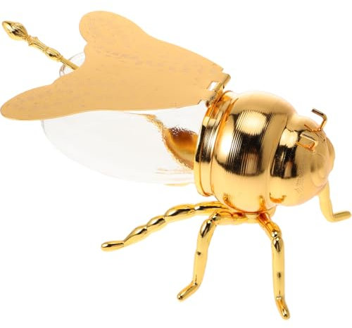 UPKOCH European Classic Sugar Pot with Lid and Spoon Golden Iron Salt Jar for Kitchen and Dining Table Decorative Spice Container for Sugar Salt and Seasonings