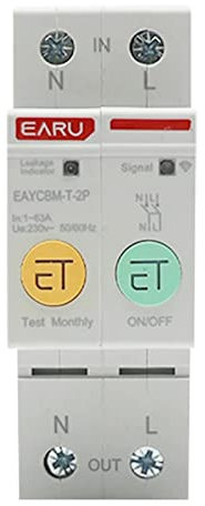 RANRAO 32A Zigbee Intelligenter Energiezähler kWh Schutzschalter 2P Hutschiene für Smart Home Wireless Fernbedienung Schalter von Tuya/Smart Life APP, Erfordert Zigbee HUB
