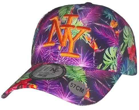 Berretto NY da uomo Hip hop Baseball Viola Strapback Visiere Arrondie Cap Regolabile, viola., 57