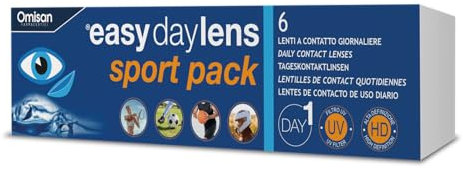 Easy Day Lens Sport Pack, 6 Lenti A Contatto monouso Giornaliere per la correzione della miopia -2,00