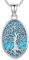 Collier Arbre de Vie Argent Sterling 925 Pendentif Arbre de Vie Femme Collier Arbre de Vie Turquoise Pendentif Pierre Naturelle Turquoise Bijoux Arbre de Vie pour Femme