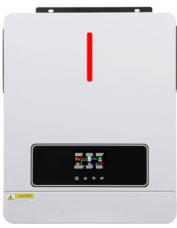 4.2KW Hybrid Wechselrichter 24v, Hybrid Solarstrom Wechselrichter, Reiner Sinus Welle Solar Off Grid Netzwechselrichter mit 24VDC zu 220/230/240VAC 120A MPPT Solar Laderegler, Max. PV Eingang 6500VA