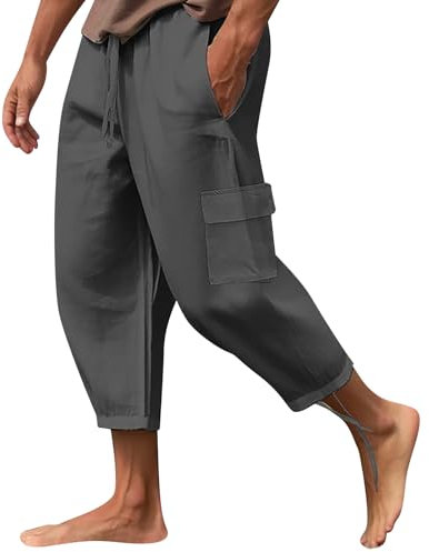 Retourenkauf Angebote 50-70 Prozent MTB Hose Herren Kurz Schwarze Hose Herren Herren Jeans Shorts Einfarbig Tunnelzug Stoffhose Stretch Sommerhose Leicht Outdoorhose Casual Trousers (Schwarz, S)