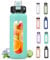 BLUEGO 700ml Trinkflasche Glas mit Strohhalm und Griff Auslaufsichere Wasserflasche mit Silikonhülle und Messskala Sport Glaswasserflasche BPA frei, Grün