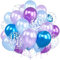 Ousuga Palloncini Blu Viola Frozen, 60 Pezzi 12 Pollici Palloncini Blu Viola Metalliche Fiocco di Neve Argento Palloncini Lattice per Compleanno Matrimonio Anniversario Baby Shower Ghiacciato Feste