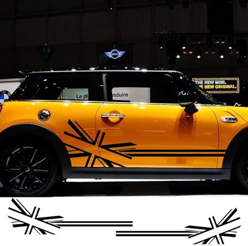 GUPEB 2 Stück Auto Aufkleber Flagge Stil Seite Streifen Aufkleber, passend für Mini Cooper R56 R57 R58 R50 R52 R53 R59 R61 R60 F60 F55 F56 F54