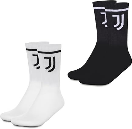 hermet Unisex 2 Pack Calze Juventus Set Socken, Weiß/Schwarz, 43-46