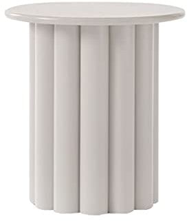 Couchtisch Wohnzimmertisch Kleiner runder Beistelltisch, Massivholz-Sofa-Beistelltisch, moderner Beistelltisch for kleine Räume im Wohnzimmer, Schlafzimmer, Büro, 21,6 x 19,6 Zoll für Wohnzimmer(Beige