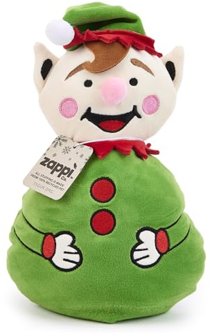 Zappi Co Elf Plüschspielzeug – Weiche und kuschelige Weihnachts-Elf Regal-Dekoration (25 cm Höhe), perfekt für Festliche Dekoration, kleine Geschenkidee