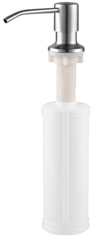 Kisbeibi Sink Soap Dispenser, 300ml Stainless Steel & ABS, Kitchen Liquid Soap Dispenser, 360° Rotation, Manual Press, Dishwashing Liquid, Hand Soap, Shower Gel
